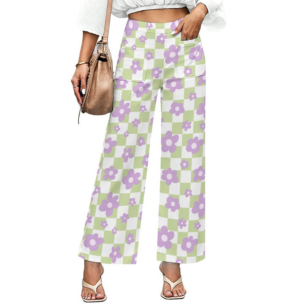 200gsm Women's Straight Wide Leg Pants(All-Over Printing)