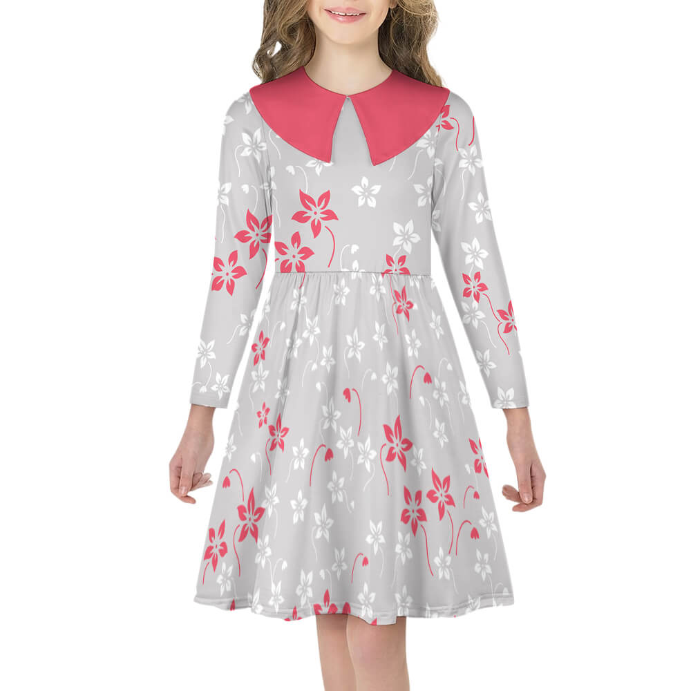 Girl's Long Sleeved Dress(All-Over Printing)