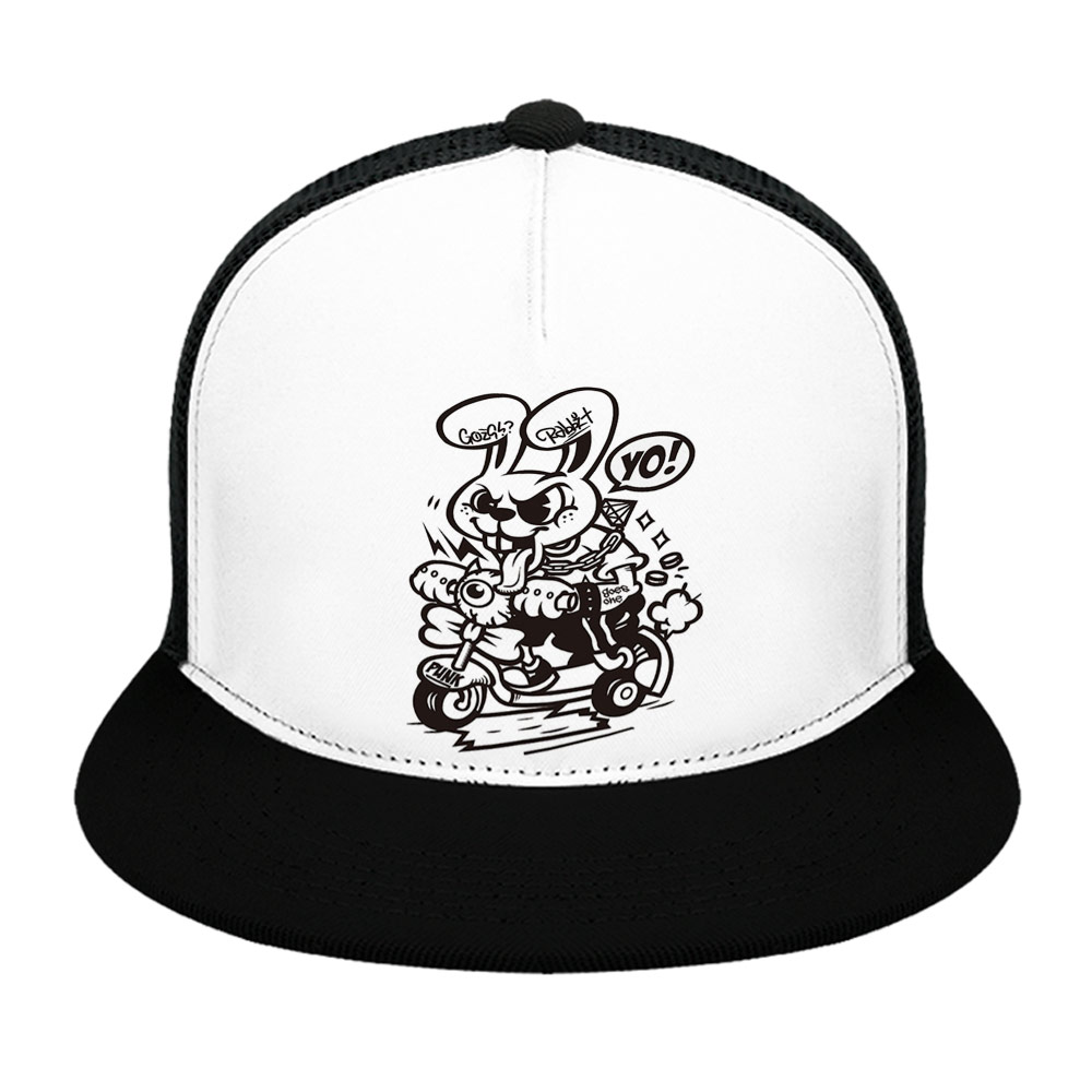 Flat Brim Trucker Hat with Fashion Frontier