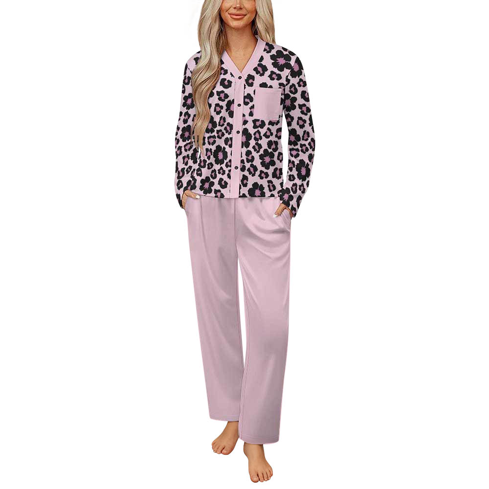 180gsm Women's V-Neck Pajama Set(All-Over Printing)