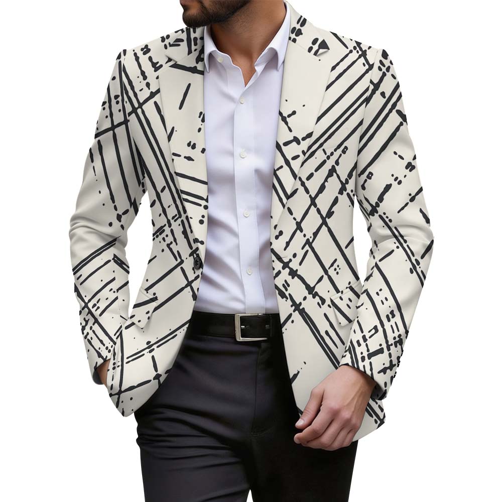 Men's Single Button Blazer(All-Over Printing)