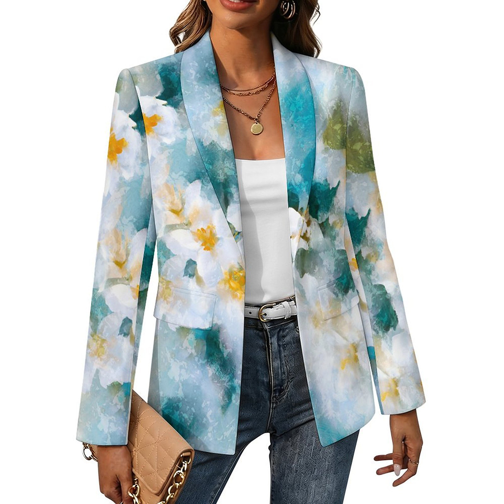 Women's Casual Lapel Blazer(All-Over Printing)