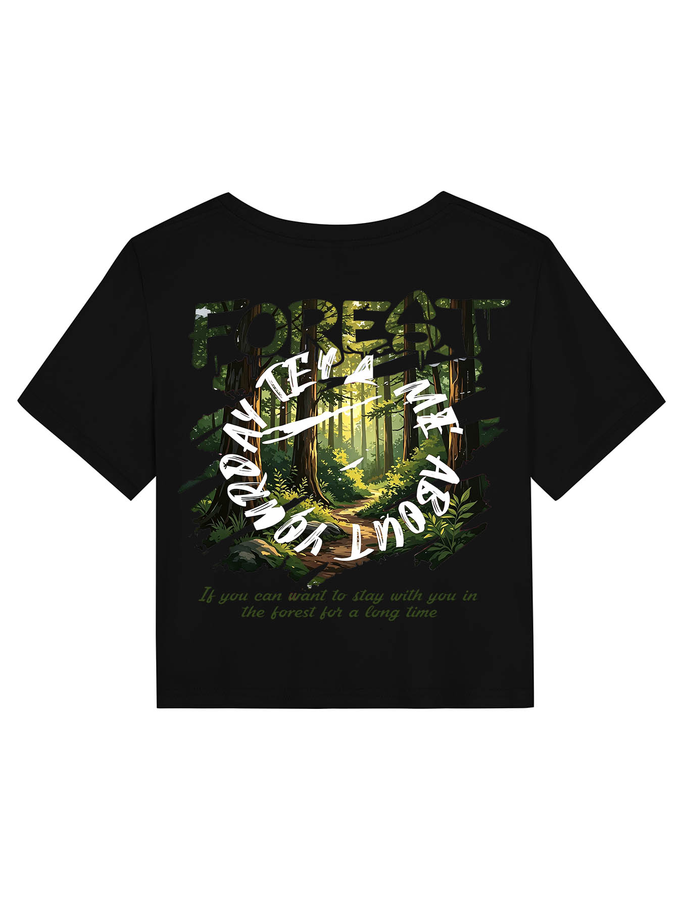 DTF 180gsm Crop Top T-shirt For Women(Back Printing)