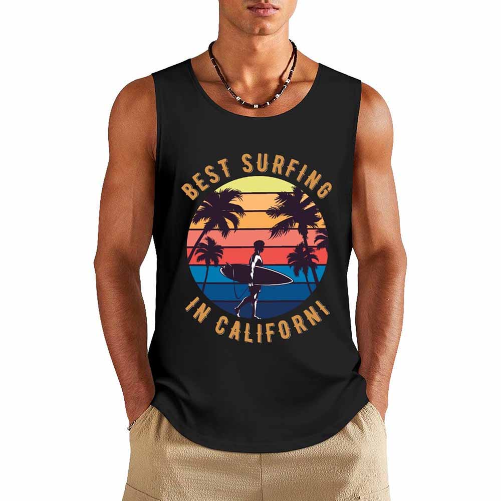 DTF 160gsm Men's Cotton Tank Top(Front Printing)