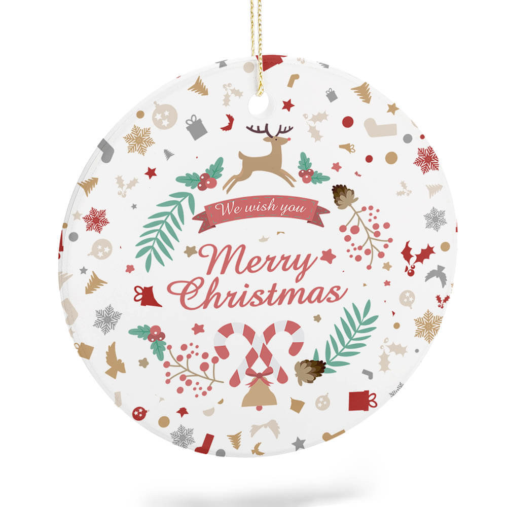 Round Ceramic Christmas Decorations (Matte Surface)