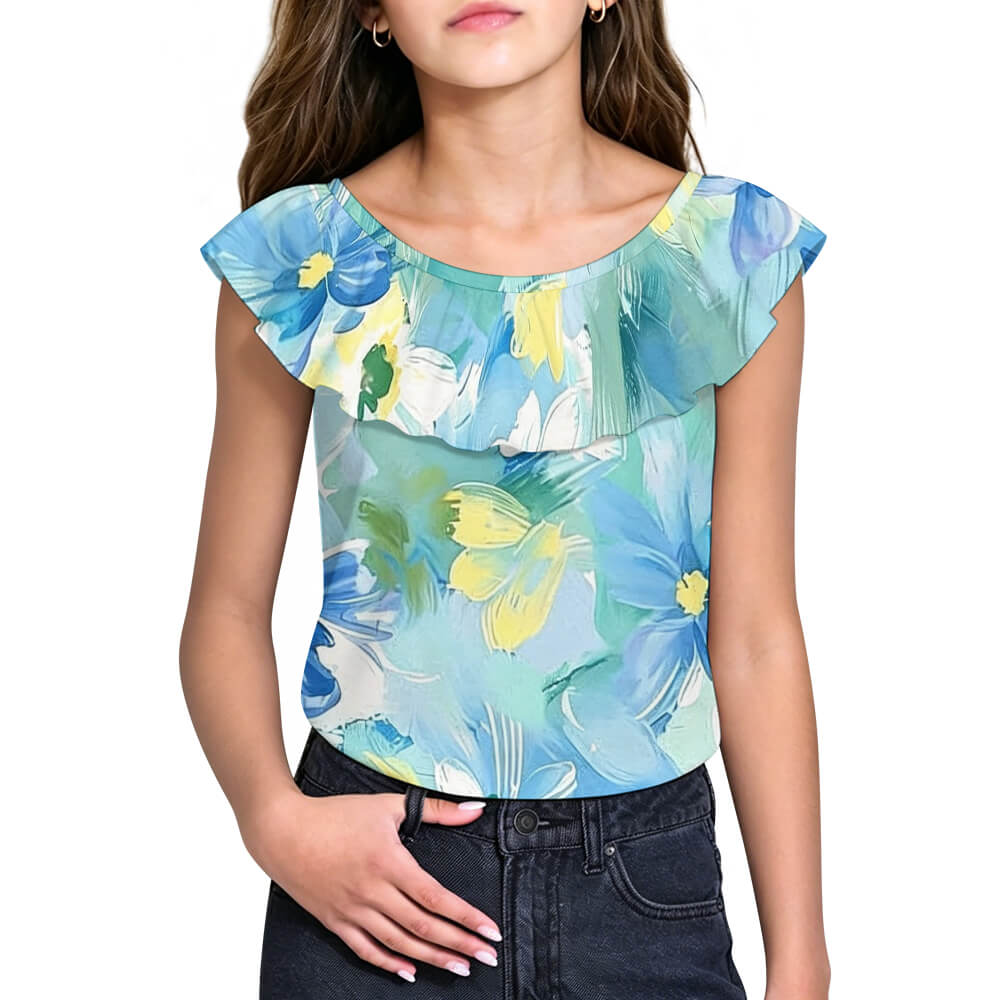 200gsm Children's Ruffled T-Shirt(All-Over Printing)