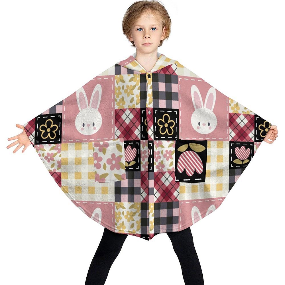 310gsm Kids' Hooded Blanket Sweatshirt (All-Over Printing)