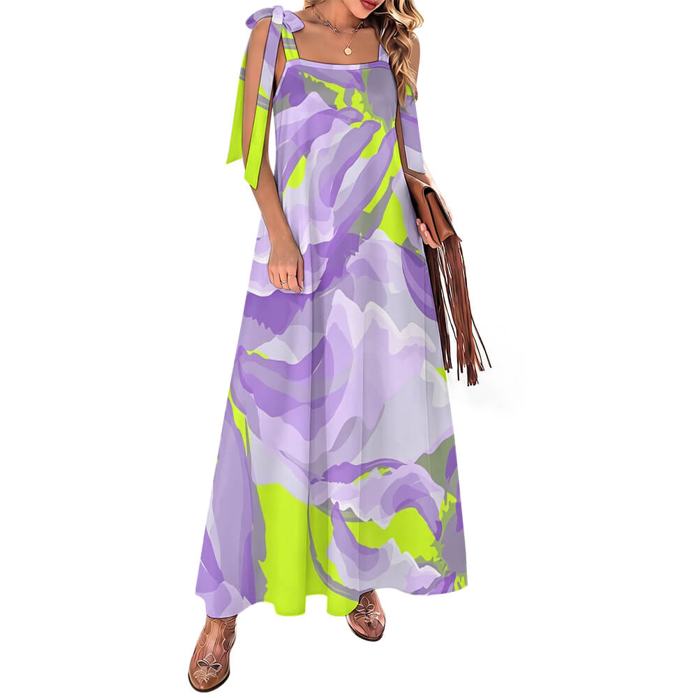 180gsm Ankle-length Slip Dress with Straps(All-Over Printing)