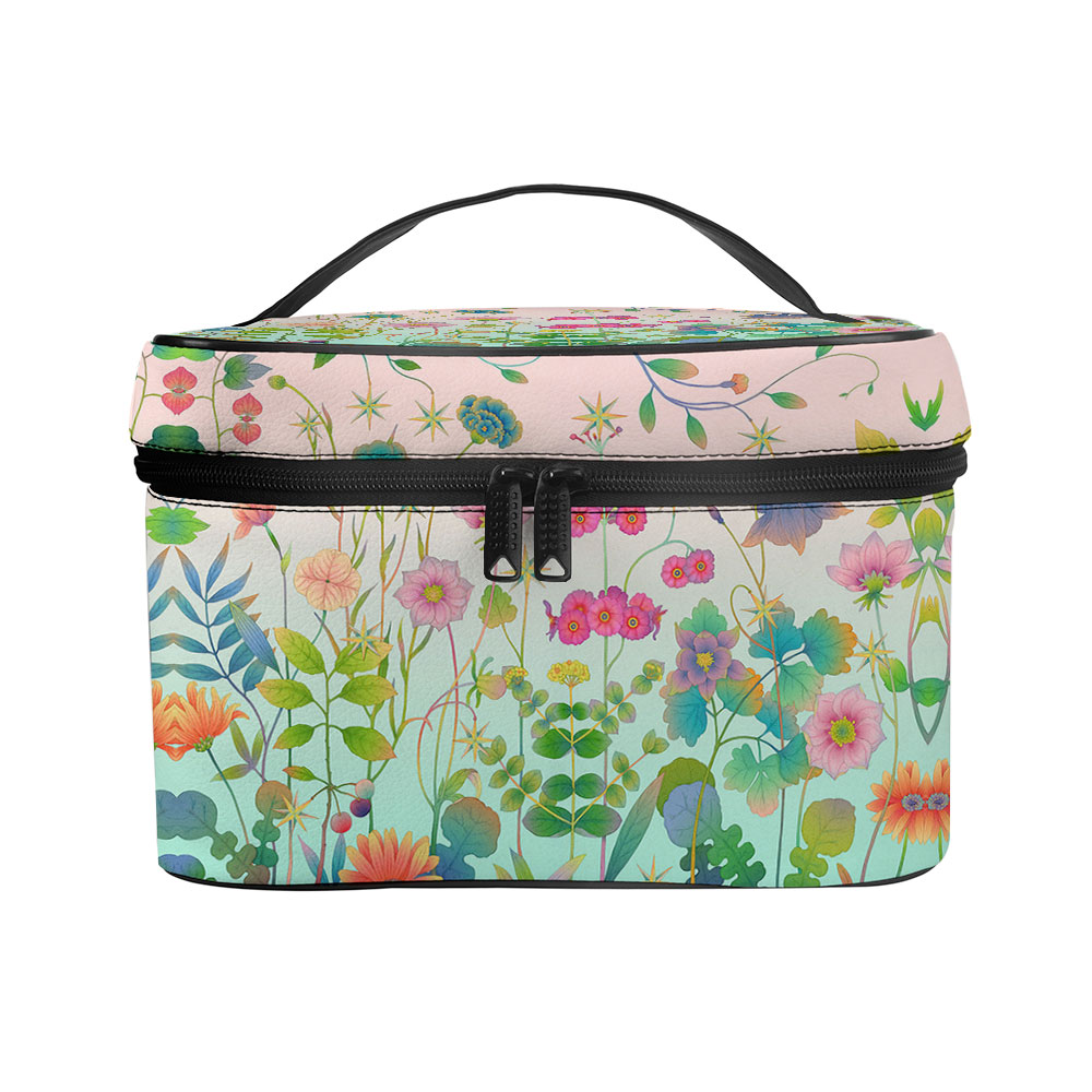 Make-up bag with Lychee pattern PU material