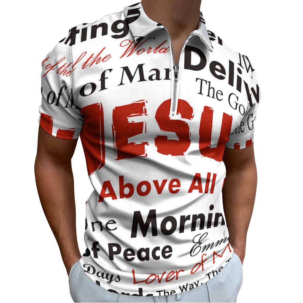 Men's Short Sleeve POLO Shirt with Zipper(All-Over Printing)