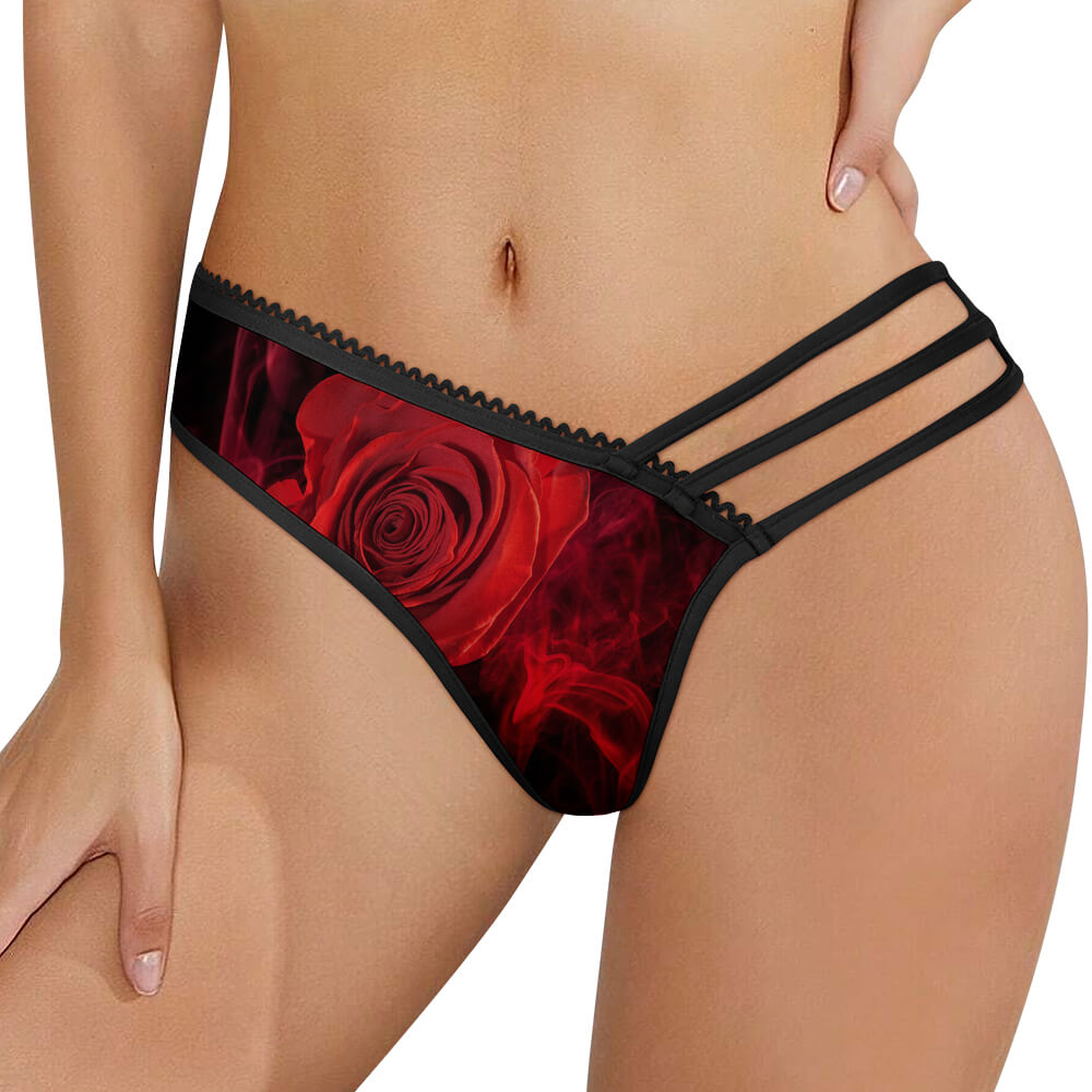 Multi-Strap Lace Briefs(All-Over Printing)