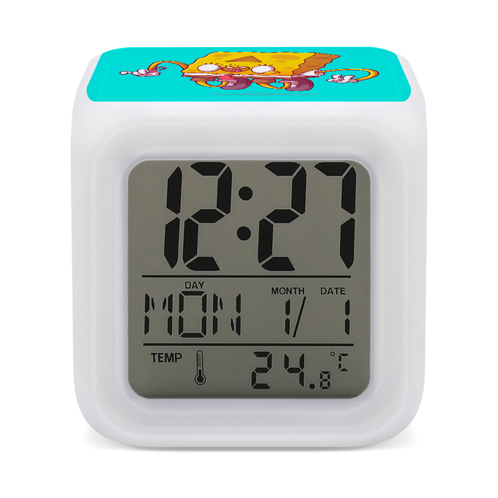7 Color Changing Night Light Alarm Clock