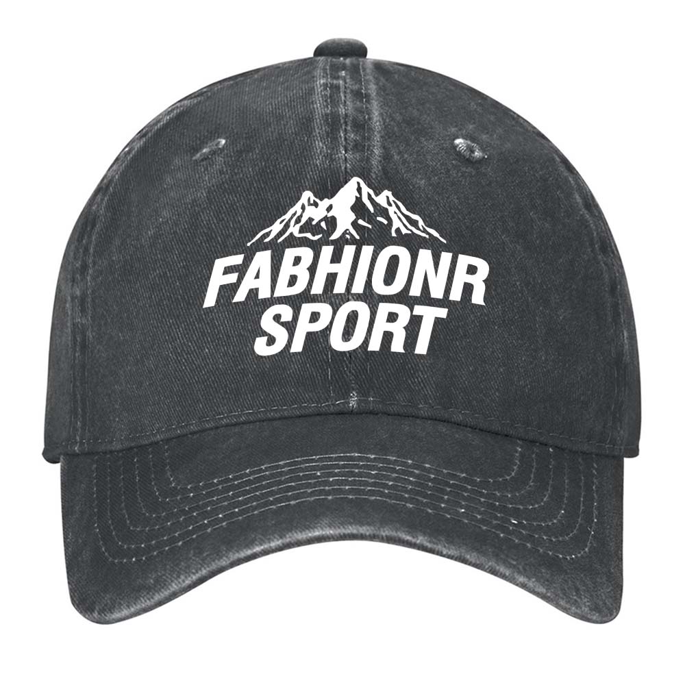 Cotton Vintage Washed Denim Baseball Cap (Front Printing)